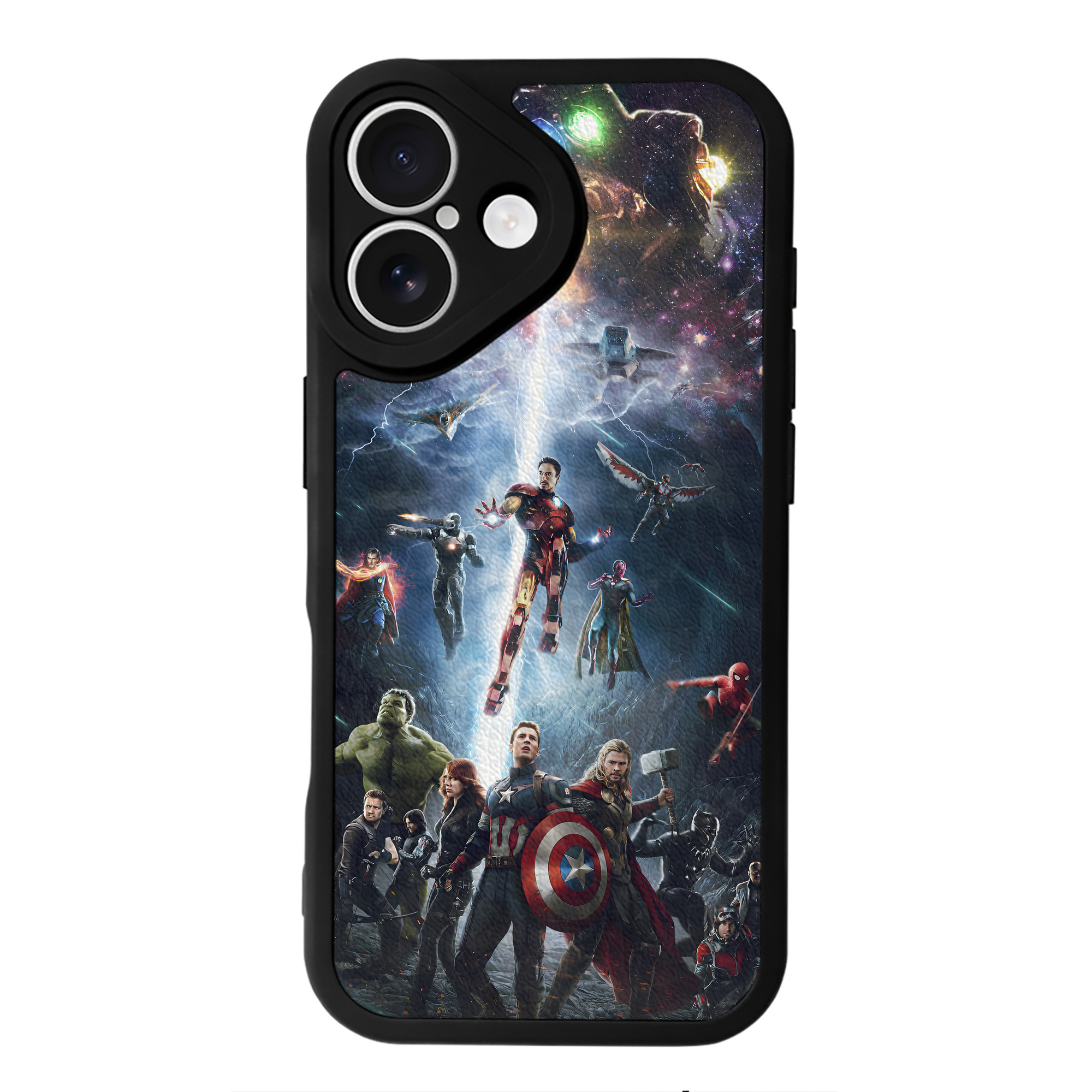 （画像用） アベンジャーズ The Avengers 【iPhone 16シリーズ対応】シリコンスマホケース（レザー調） 材質：シリコン